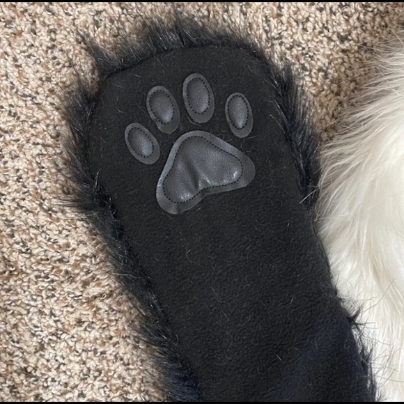 Fuzzy Panda Ears Hooded Scarf Hat w/ Hand Pockets, Fun Festival Fashion Cosplay - Picture 2 of 5